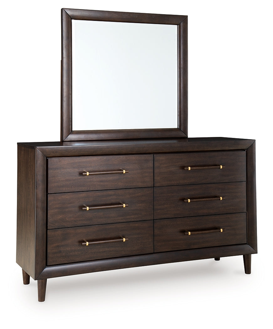 Dantenton Queen Panel Bed, Dresser and Mirror from Ashley Furniture - Luna Furniture