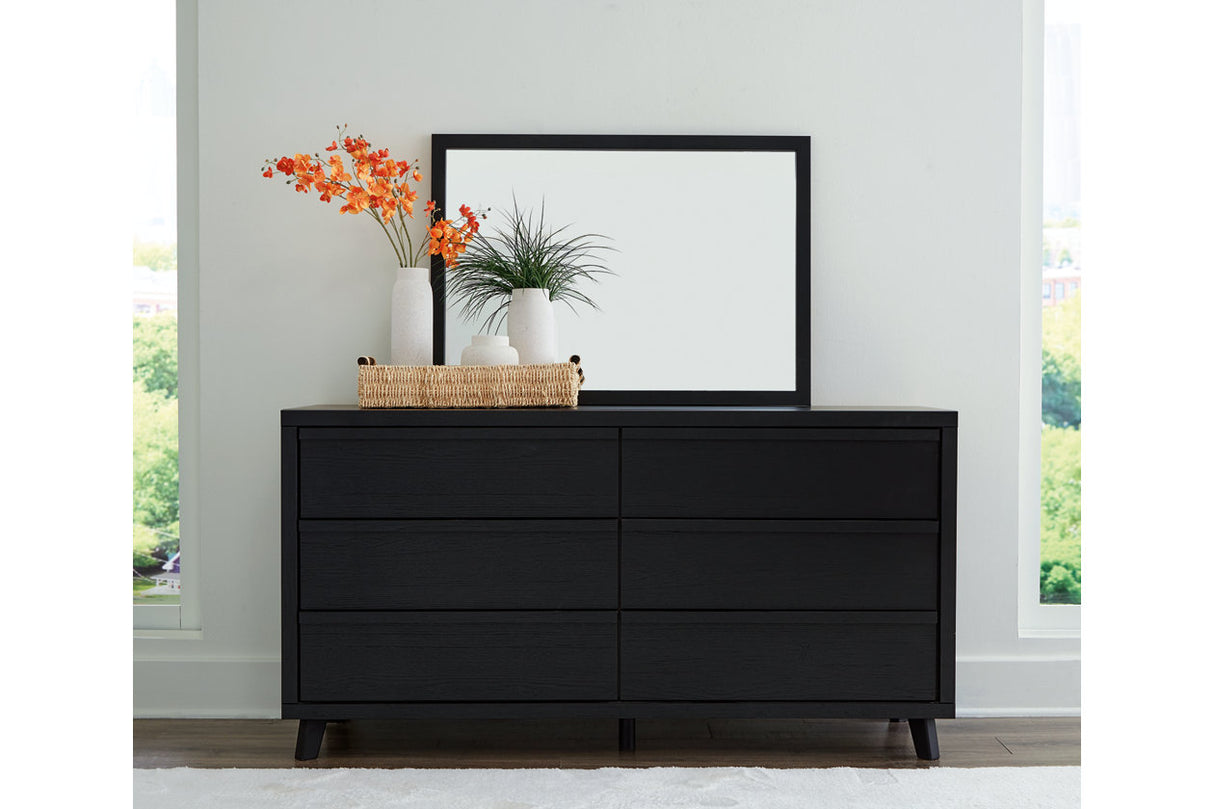 Danziar Black Dresser and Mirror from Ashley - Luna Furniture