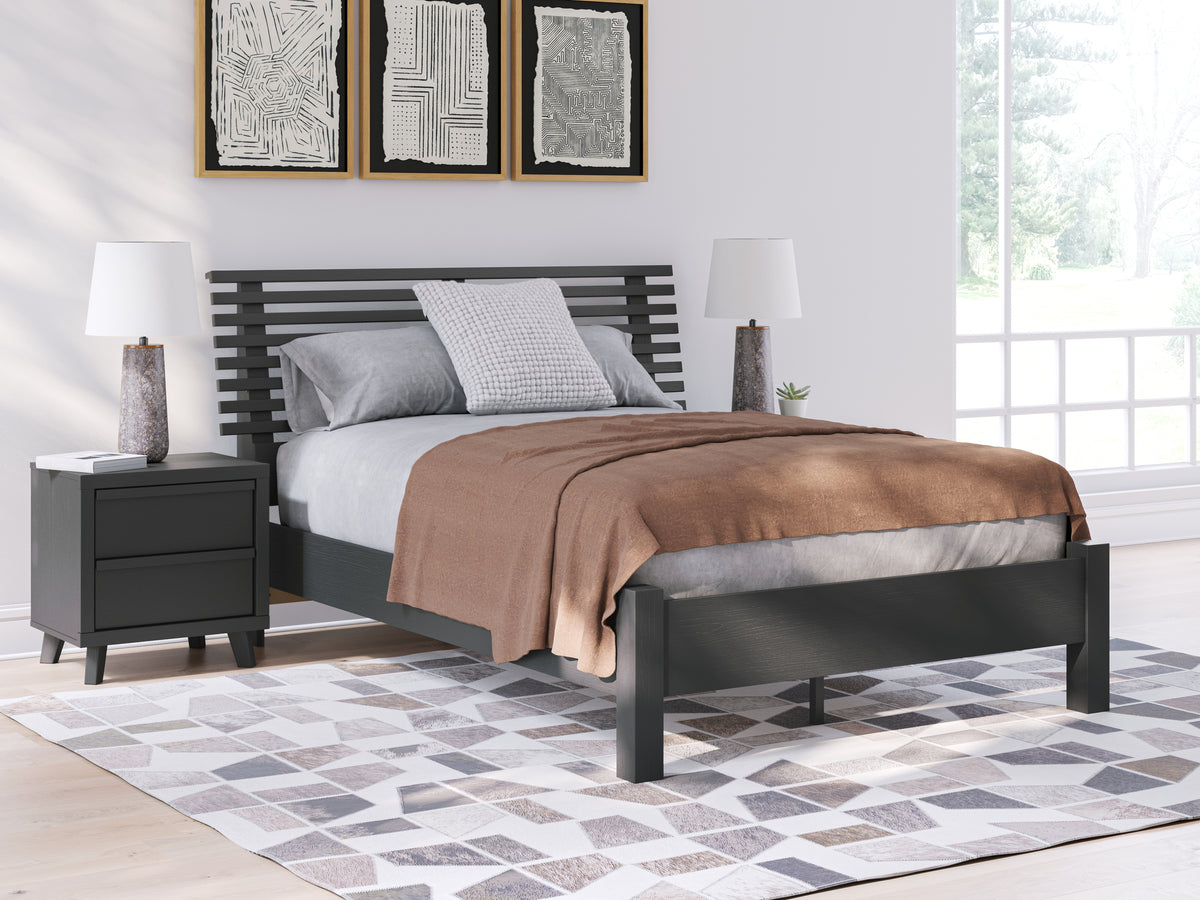 Danziar Black Full Slat Framed Platform Bedroom Set from Ashley - Luna Furniture