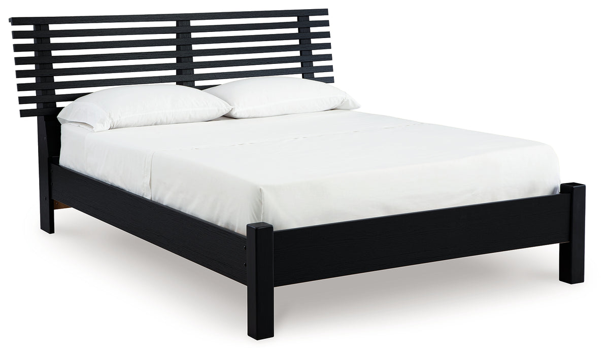 Danziar Black Full Slat Framed Platform Bedroom Set from Ashley - Luna Furniture
