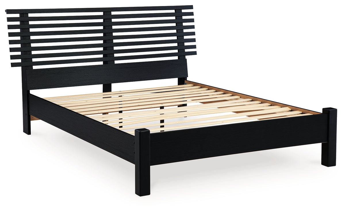 Danziar Black Full Slat Framed Platform Bedroom Set from Ashley - Luna Furniture