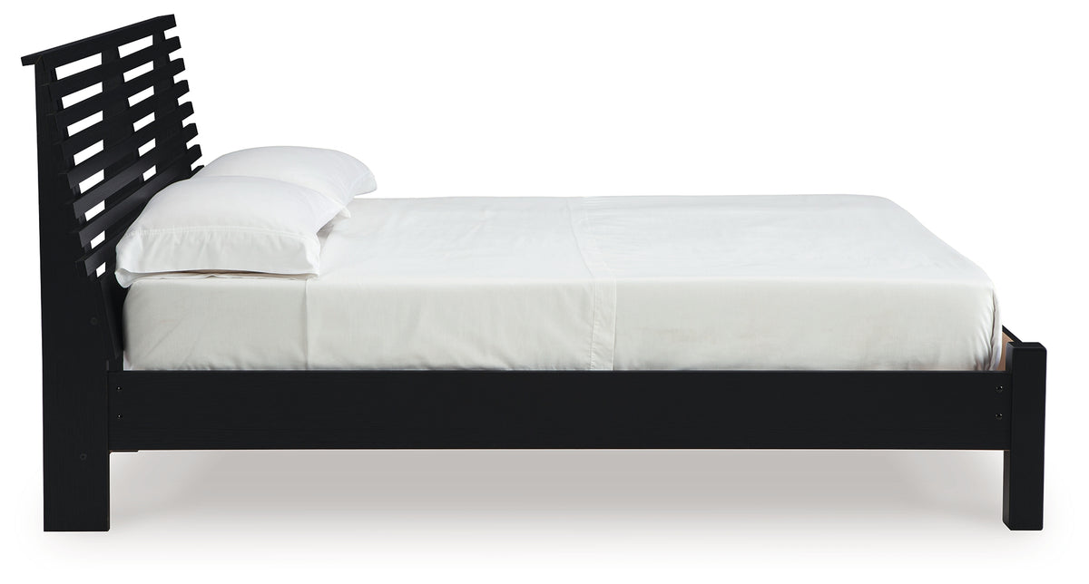 Danziar Black Full Slat Framed Platform Bedroom Set from Ashley - Luna Furniture