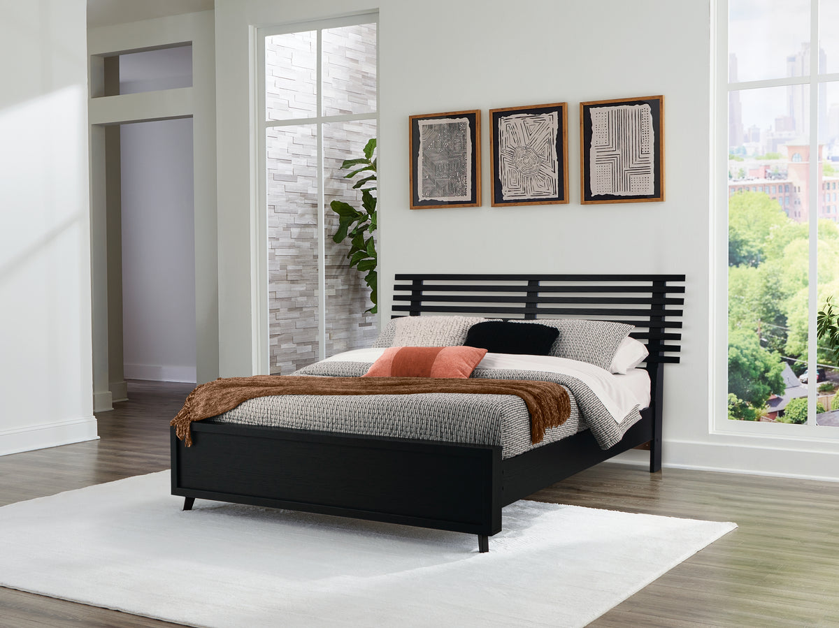 Danziar Black Full Slat Platform Bed from Ashley Furniture - Luna Furniture