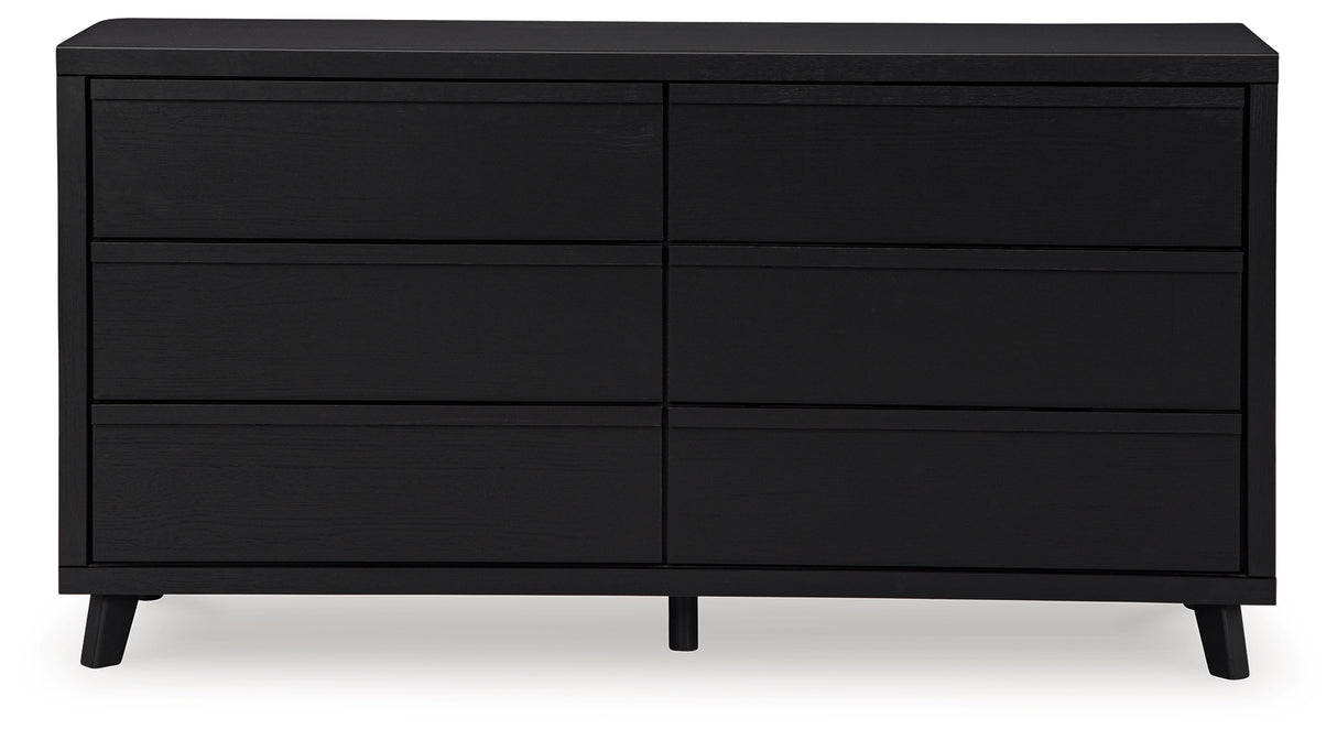 Danziar Black King Panel Bed, Dresser and 2 Nightstands from Ashley - Luna Furniture
