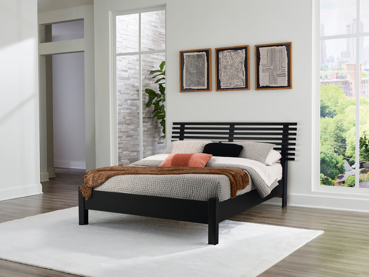 Danziar Black Slat Platform Bedroom Set from Ashley Furniture - Luna Furniture
