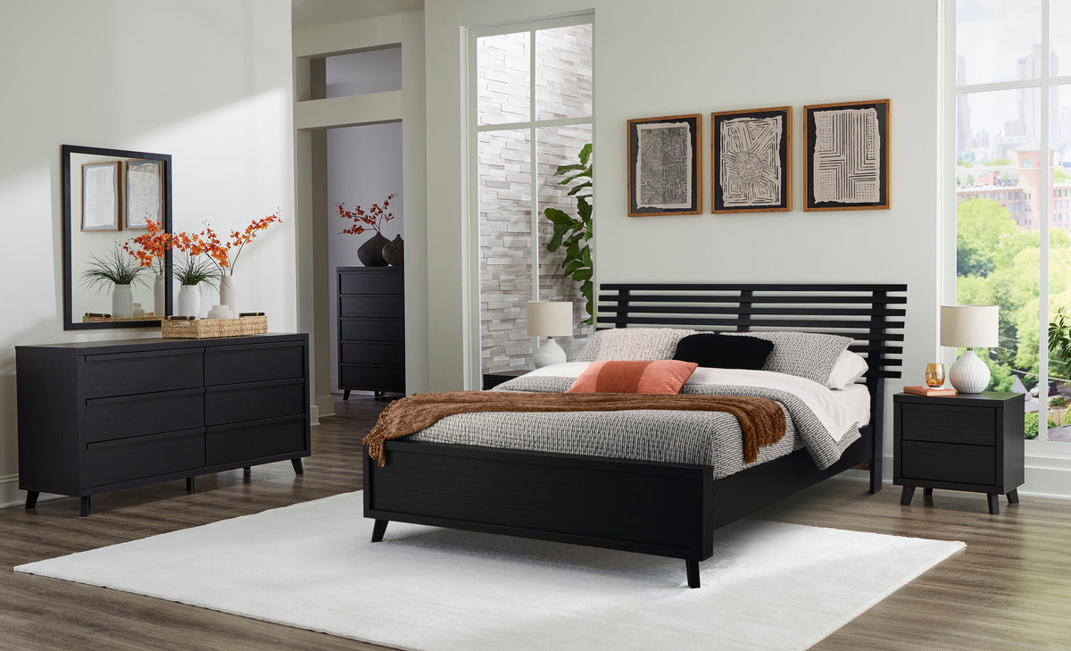 Danziar Black Slat Platform Framed Bedroom Set from Ashley Furniture - Luna Furniture
