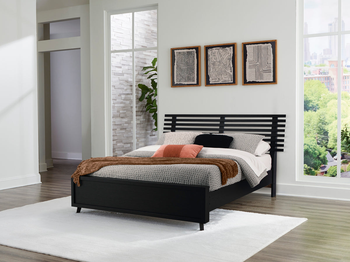 Danziar Black Slat Platform Framed Bedroom Set from Ashley Furniture - Luna Furniture