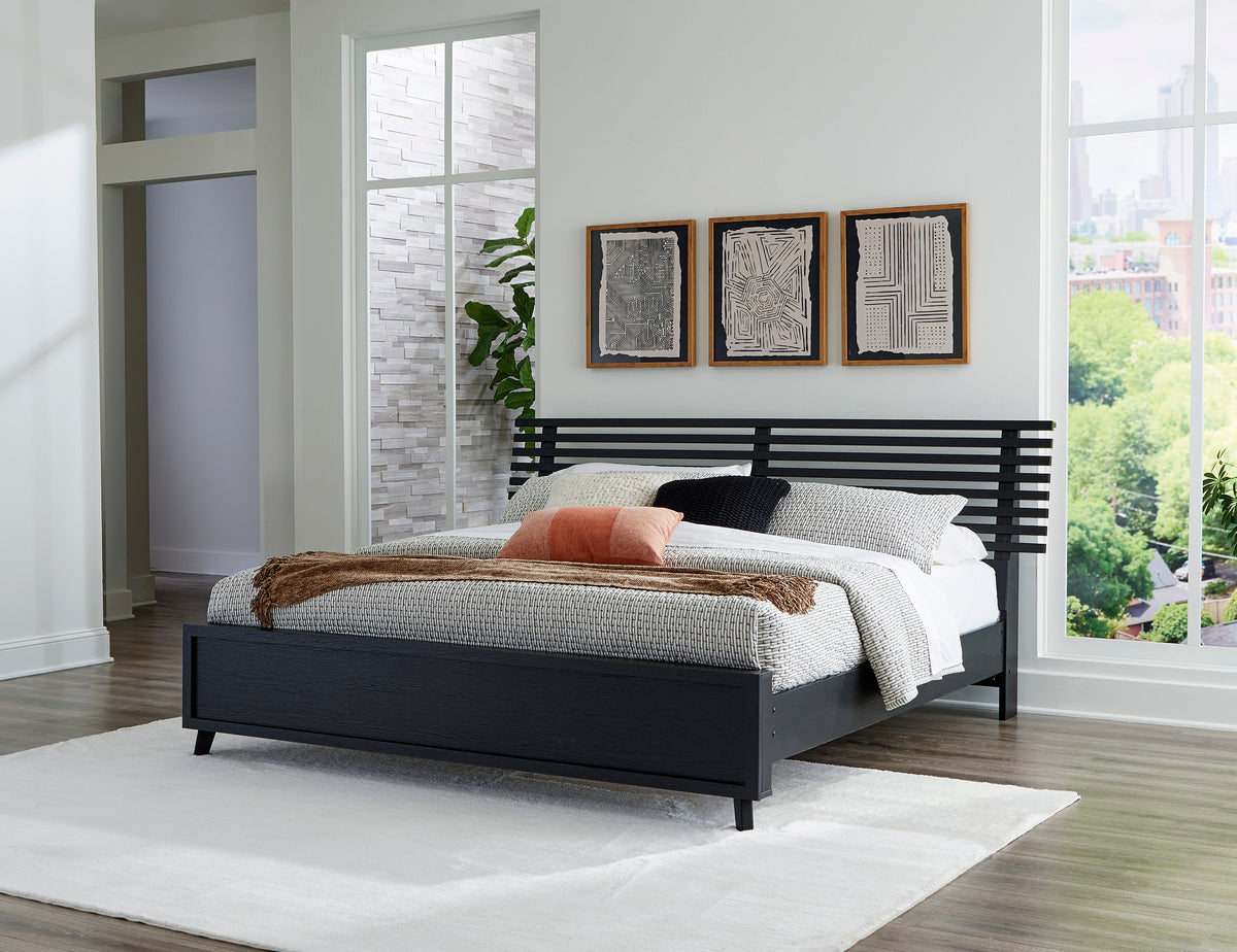 Danziar Black Slat Platform Framed Bedroom Set from Ashley Furniture - Luna Furniture