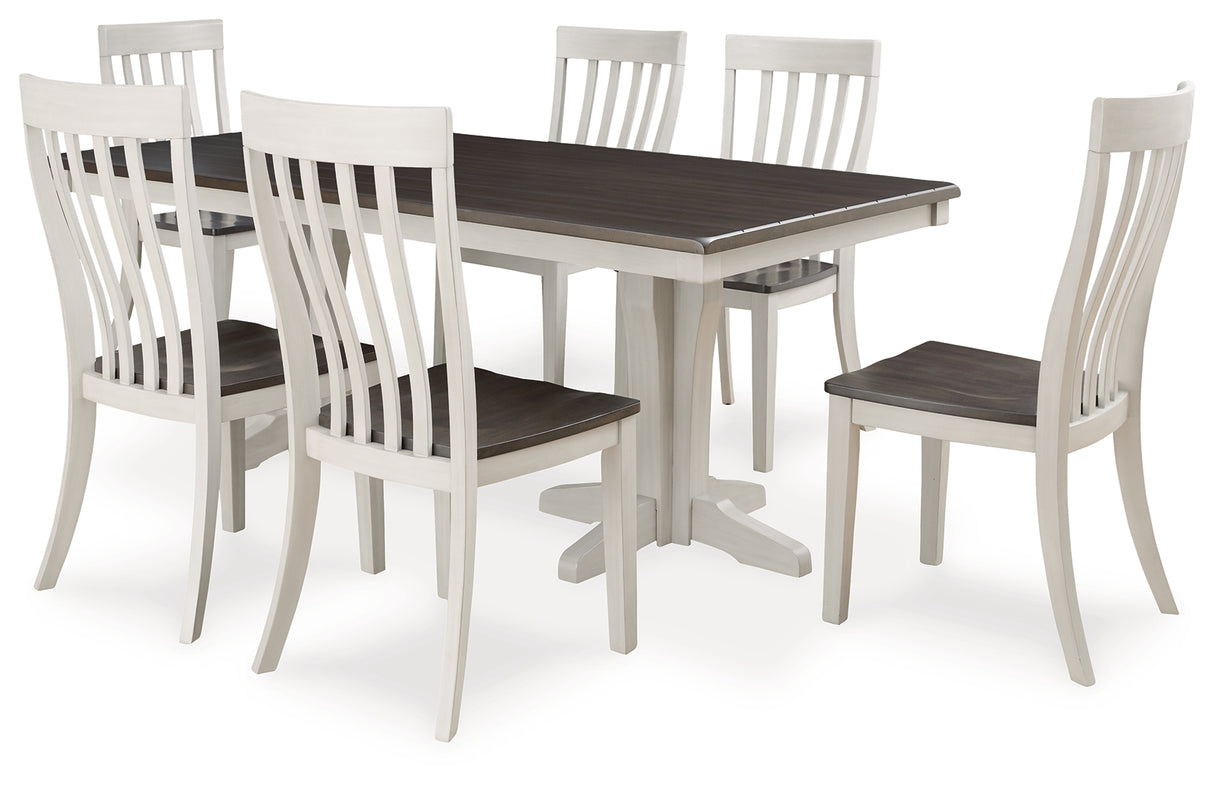 Darborn Gray/Brown Dining Table and 6 Chairs from Ashley - Luna Furniture