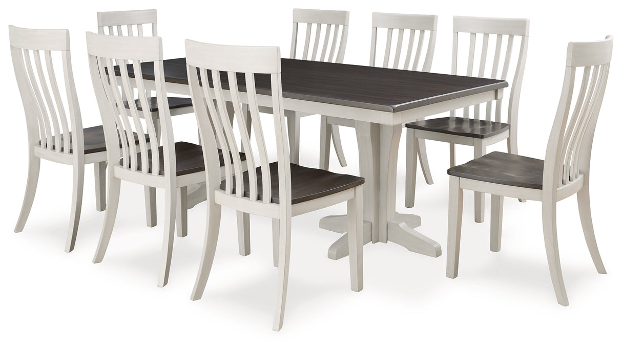 Darborn Gray/Brown Dining Table and 8 Chairs from Ashley - Luna Furniture