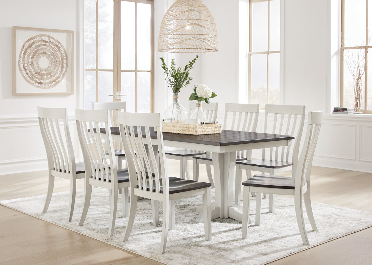 Darborn Gray/Brown Dining Table and 8 Chairs from Ashley - Luna Furniture
