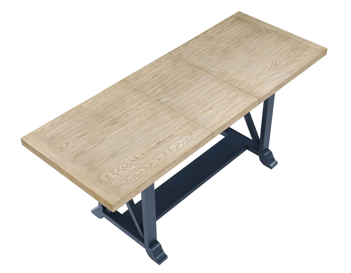 Darcy Midnight Blue/Natural Counter Height Dining Set with 18-inch Leaf from Steve Silver - Luna Furniture