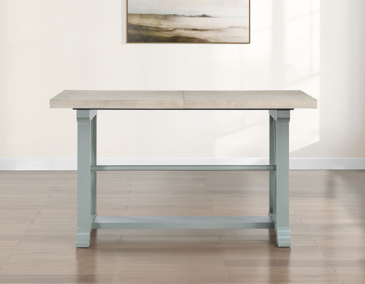 Darcy Mint Green/Natural Counter Height Dining Set with 18-inch Leaf from Steve Silver - Luna Furniture