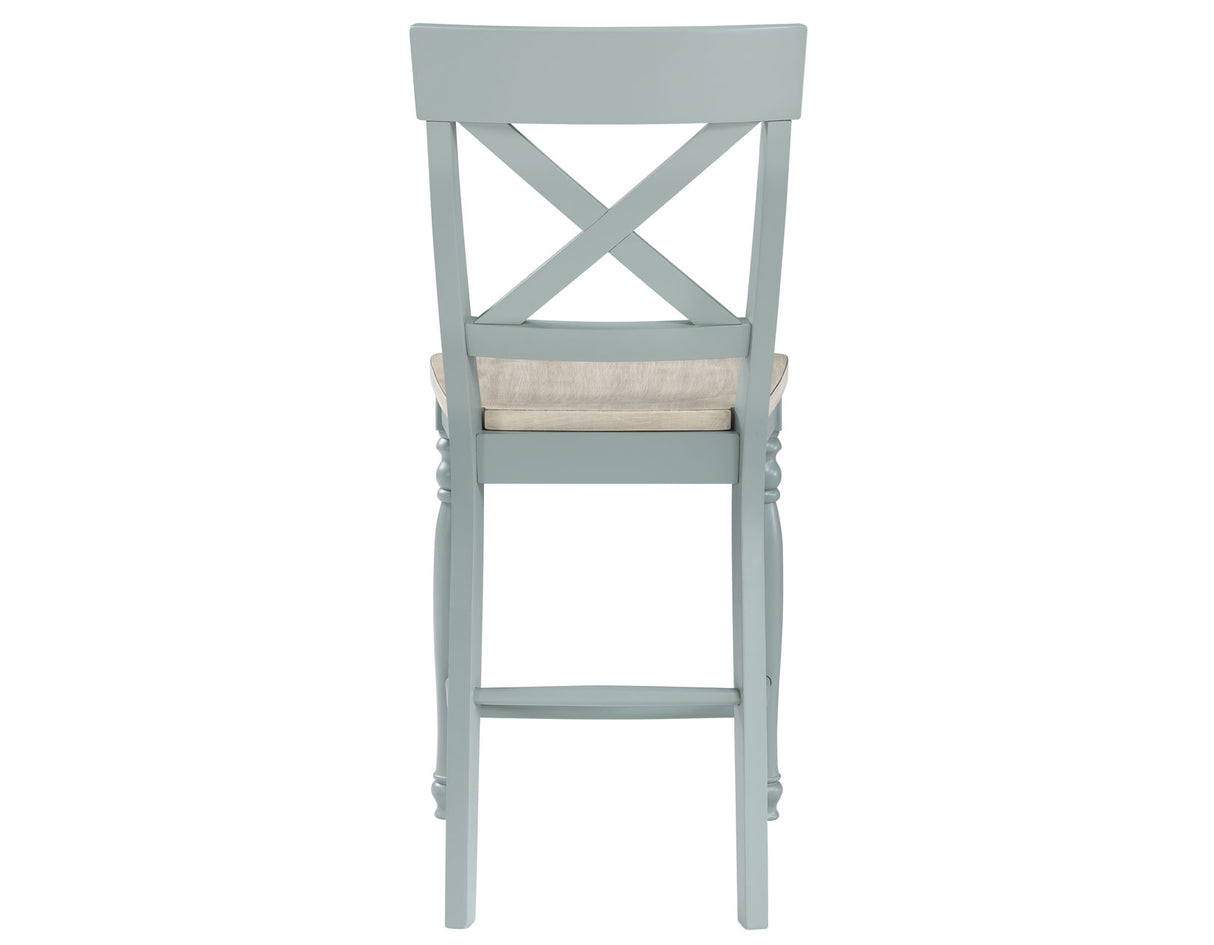 Darcy Mint Green/Natural Counter Height Dining Set with 18-inch Leaf from Steve Silver - Luna Furniture