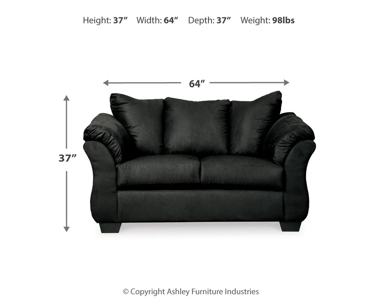 Darcy Black Loveseat and 2 Recliners from Ashley - Luna Furniture