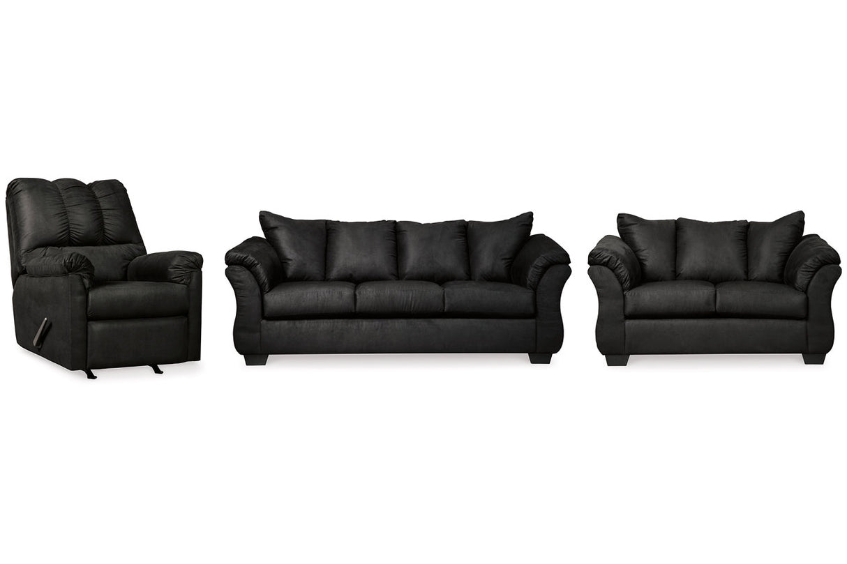 Darcy Black Sofa, Loveseat and Recliner from Ashley - Luna Furniture