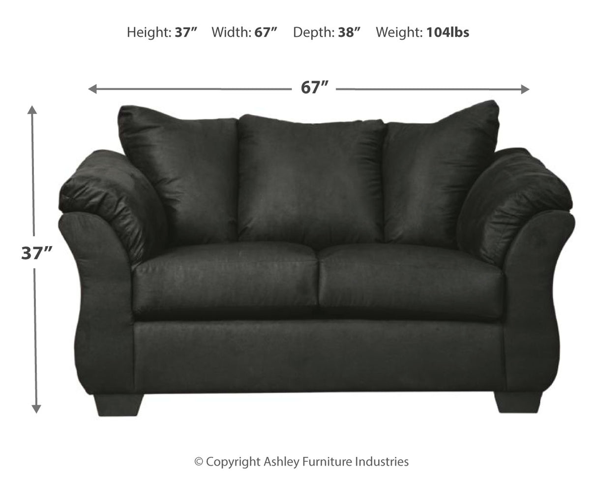Darcy Sofa, Loveseat and Recliner in Black from Ashley - Luna Furniture