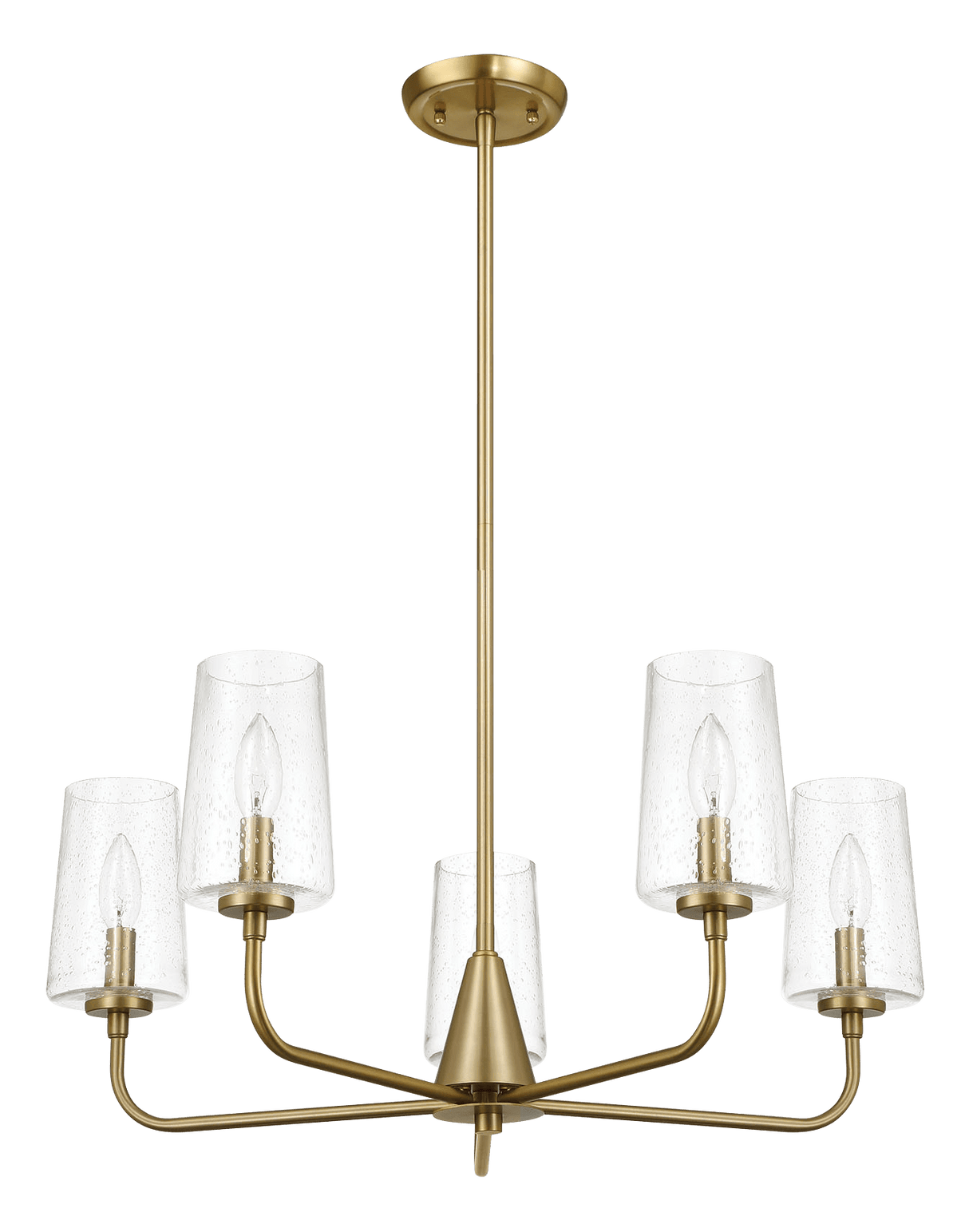 Dazzle Five Lights Chandelier With Clear Seeded Glass -Satin Brass from Midinmod - Luna Furniture