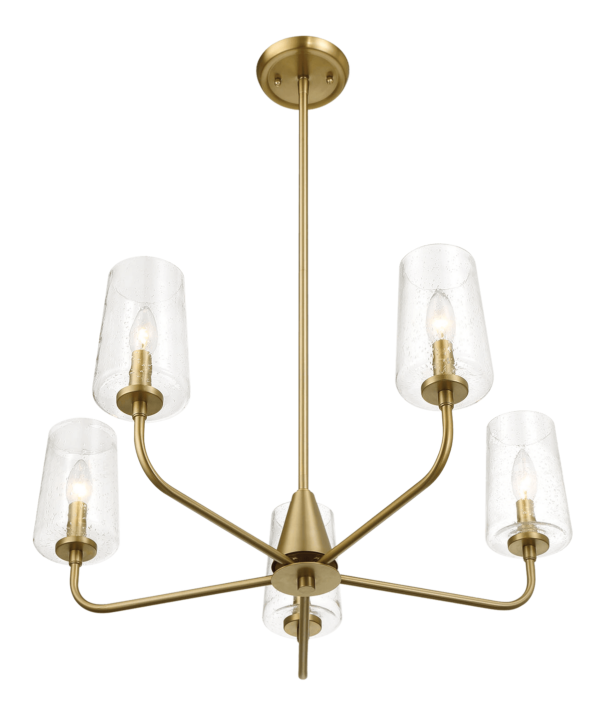 Dazzle Five Lights Chandelier With Clear Seeded Glass -Satin Brass from Midinmod - Luna Furniture