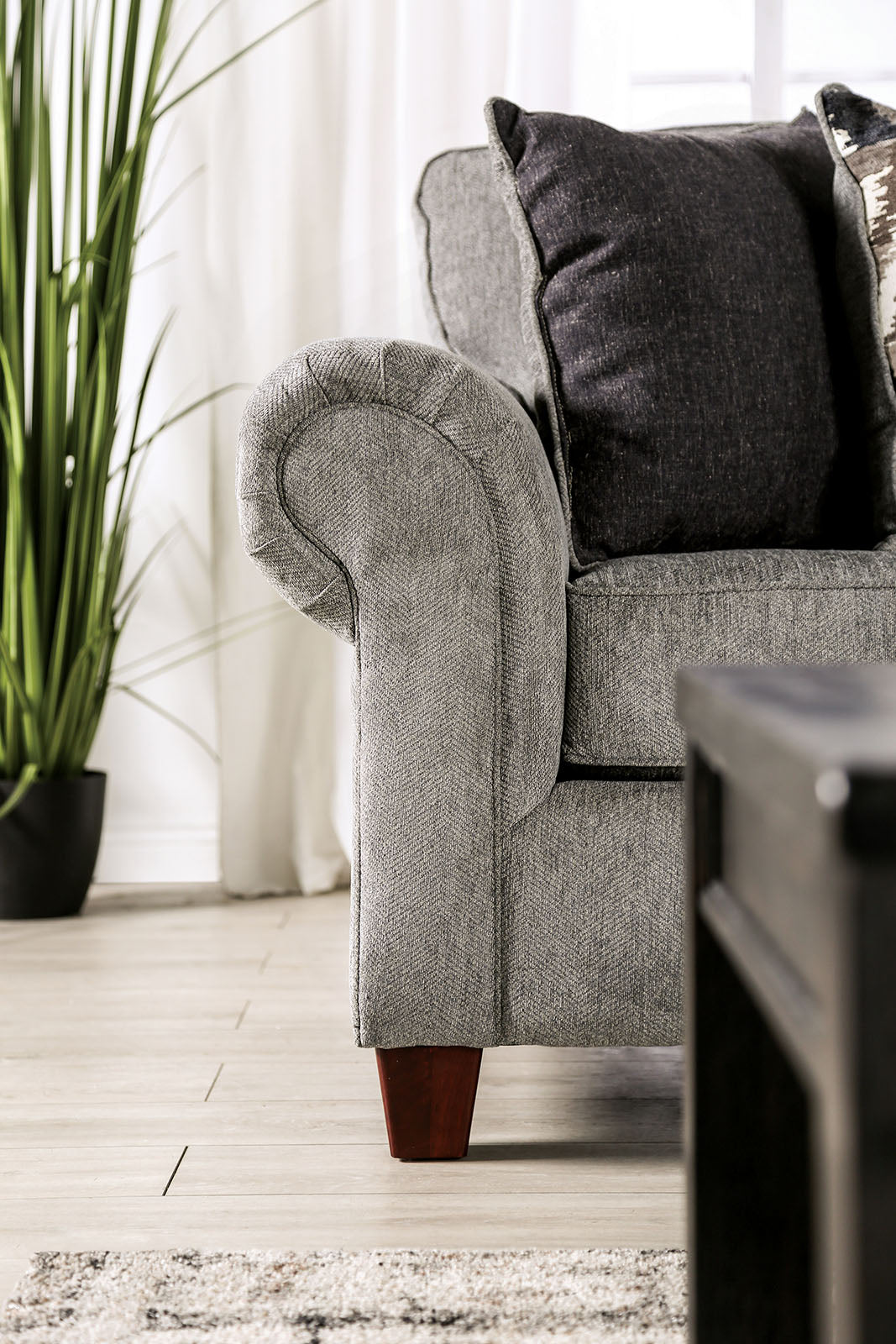Delgada Graphite Sofa from Furniture of America - Luna Furniture