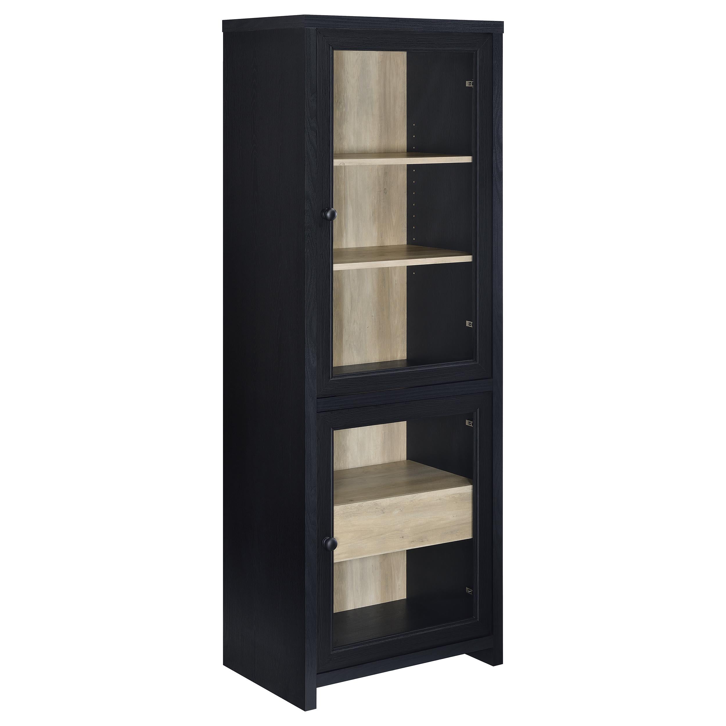 Coaster Denison Black 67-inch 2-Door Media Tower Storage Cabinet