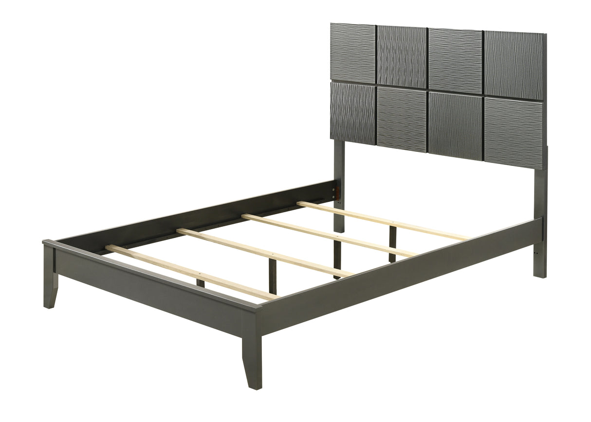 Denker Gunmetal Queen Panel Bed from Crown Mark - Luna Furniture