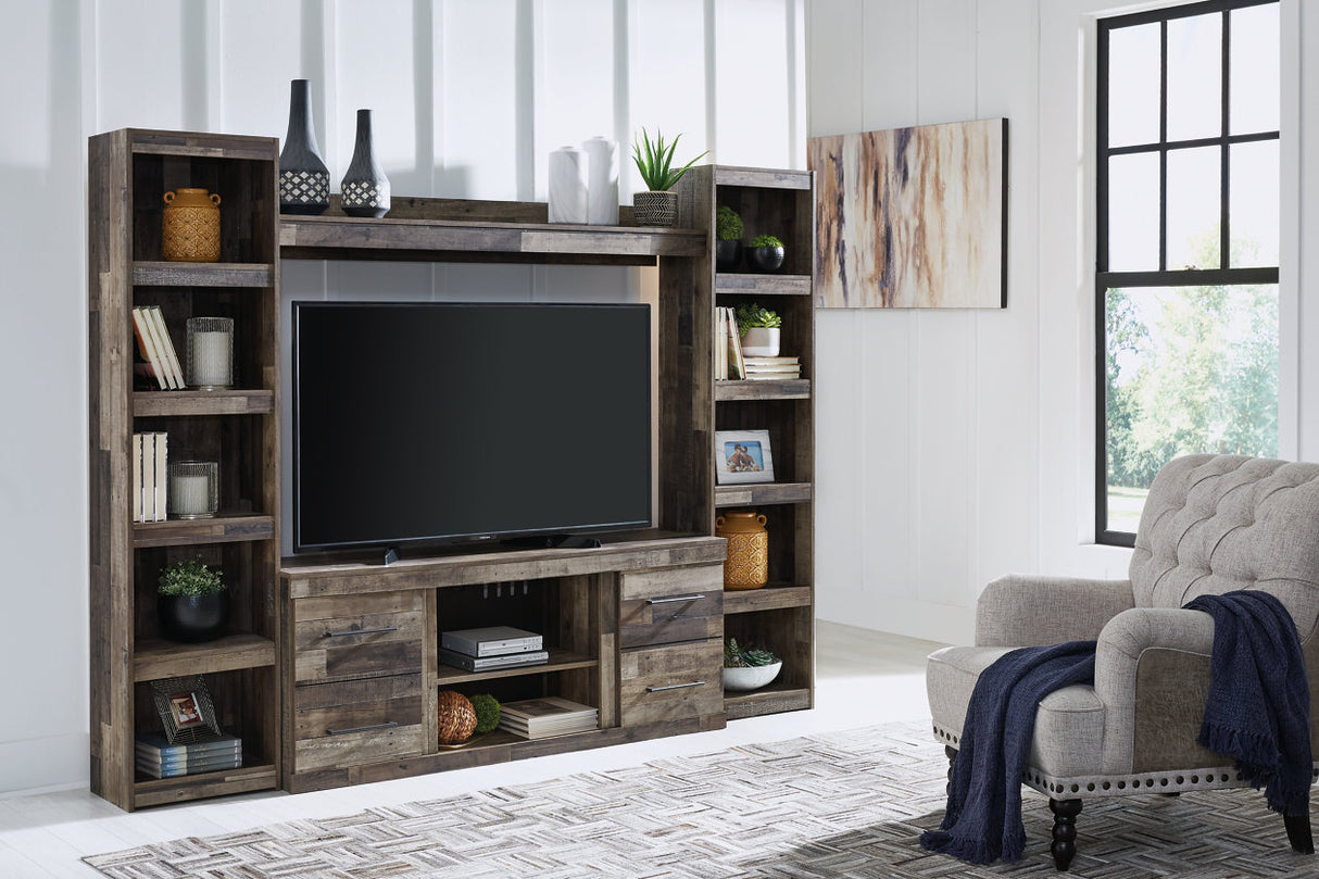 Derekson Multi Gray 4-Piece Entertainment Center from Ashley - Luna Furniture