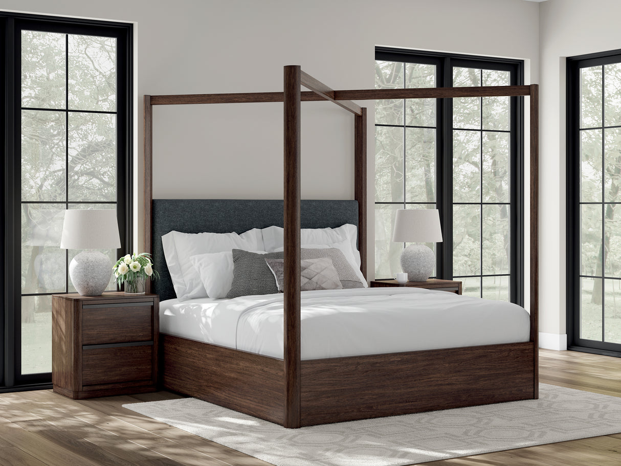 Dilenno Dark Brown Canopy Bedroom Set from Ashley Furniture - Luna Furniture