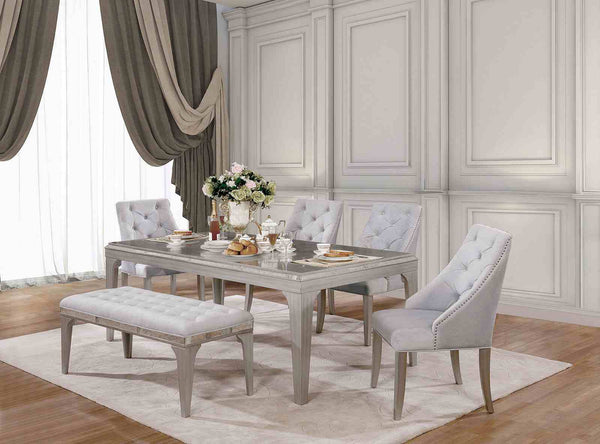 Diocles Silver/Gray 6-Piece Dining Room Set