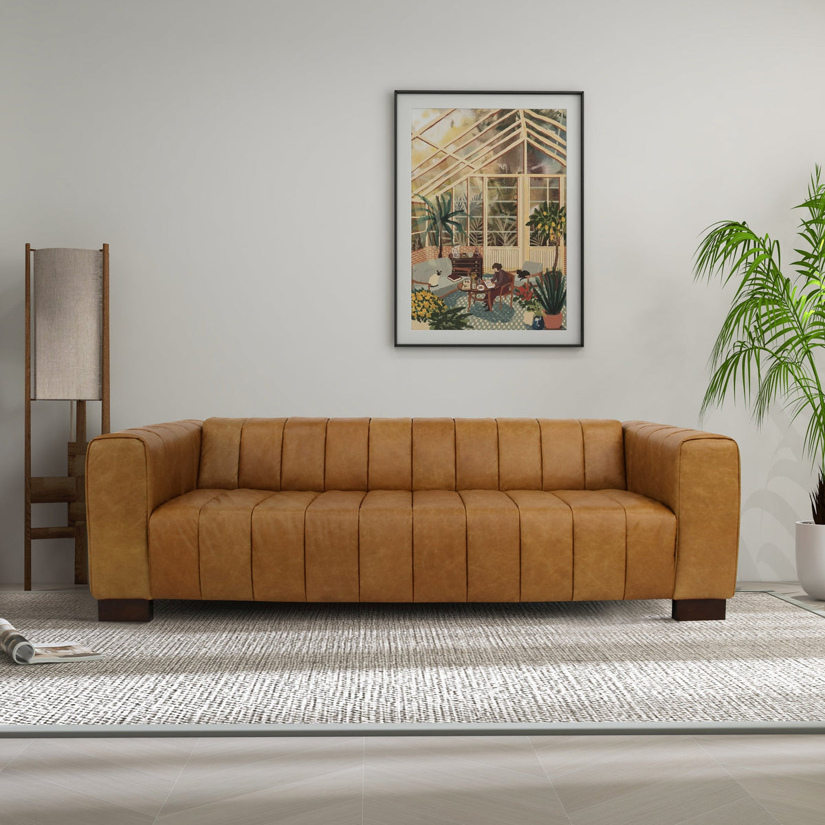 Dixon Waxy Tan Leather Sofa from Ashcroft Furniture - Luna Furniture