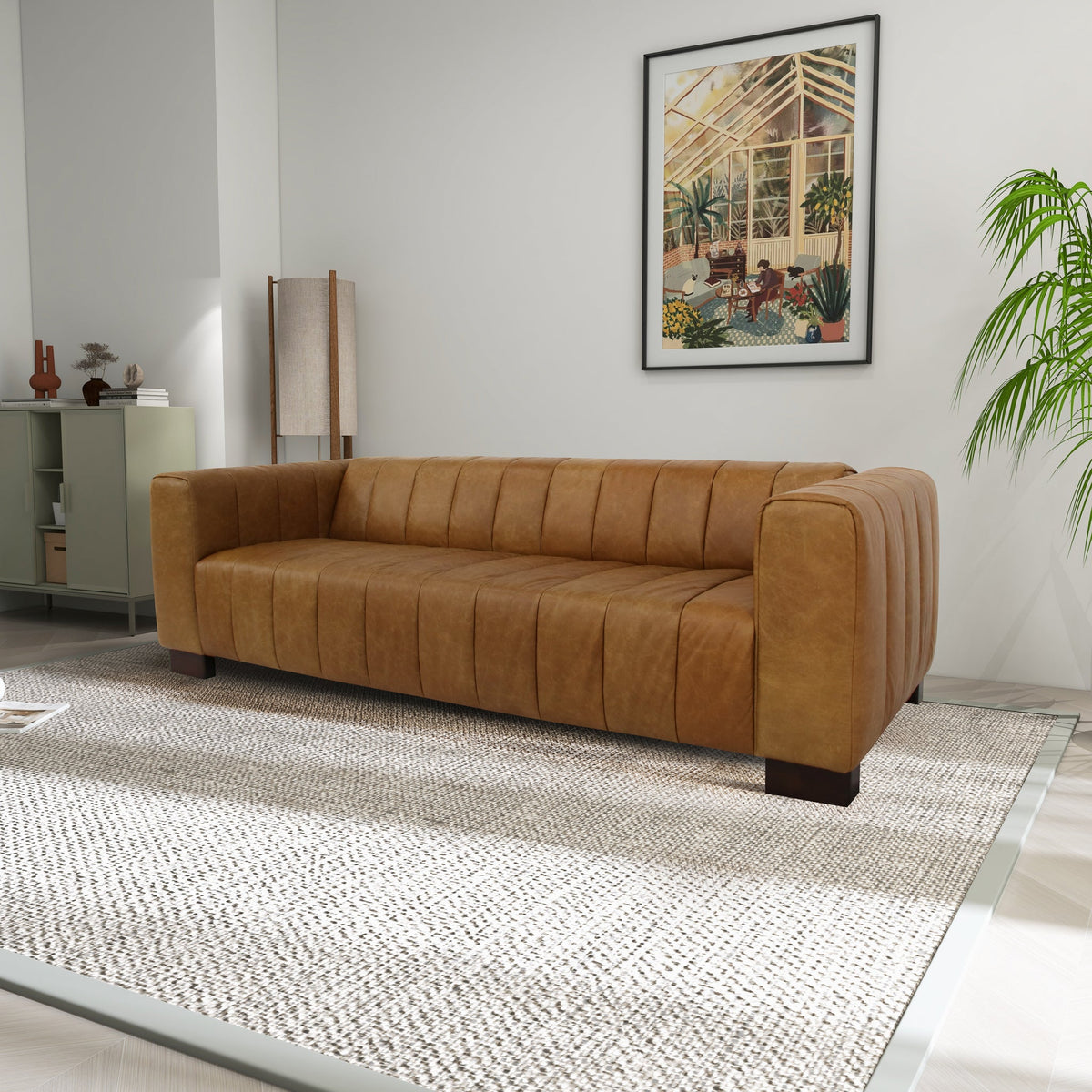 Dixon Waxy Tan Leather Sofa from Ashcroft Furniture - Luna Furniture