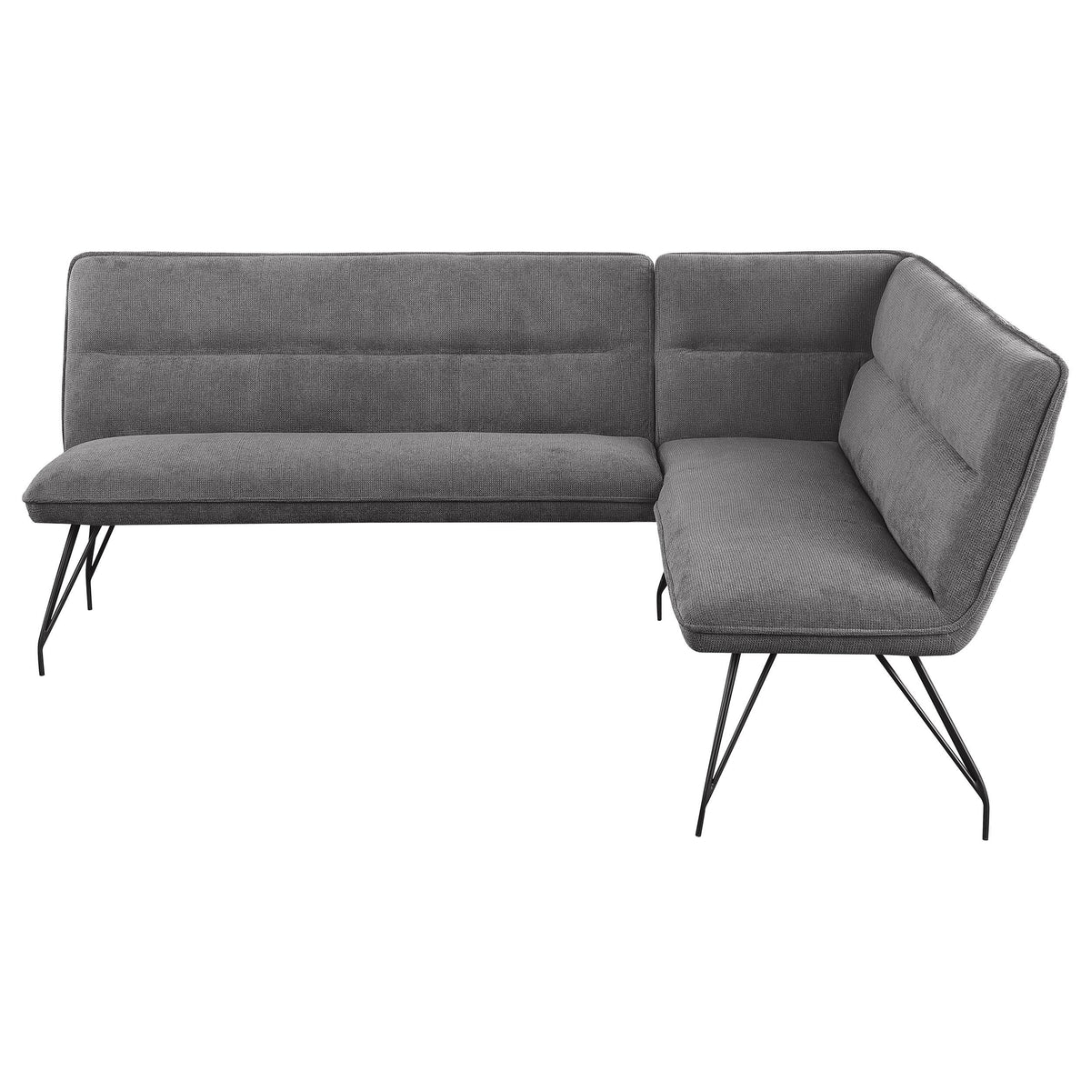 Dodson Gray Fabric Upholstered L-Shaped Nook Dining Bench from Coaster - Luna Furniture