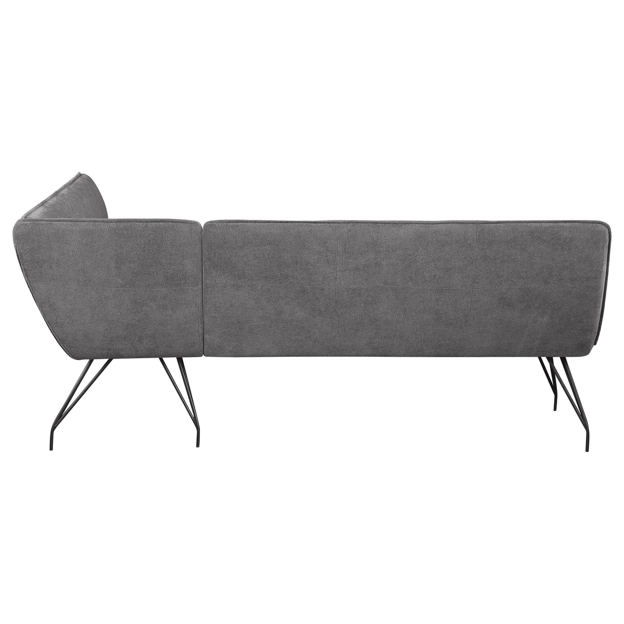 Dodson Gray Fabric Upholstered L-Shaped Nook Dining Bench from Coaster - Luna Furniture