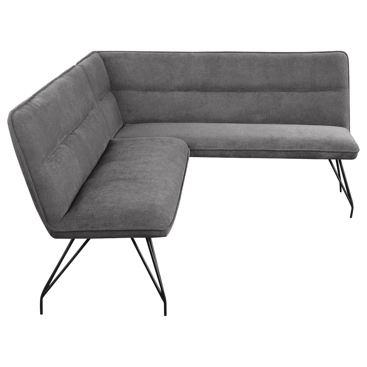 Dodson Gray Fabric Upholstered L-Shaped Nook Dining Bench from Coaster - Luna Furniture