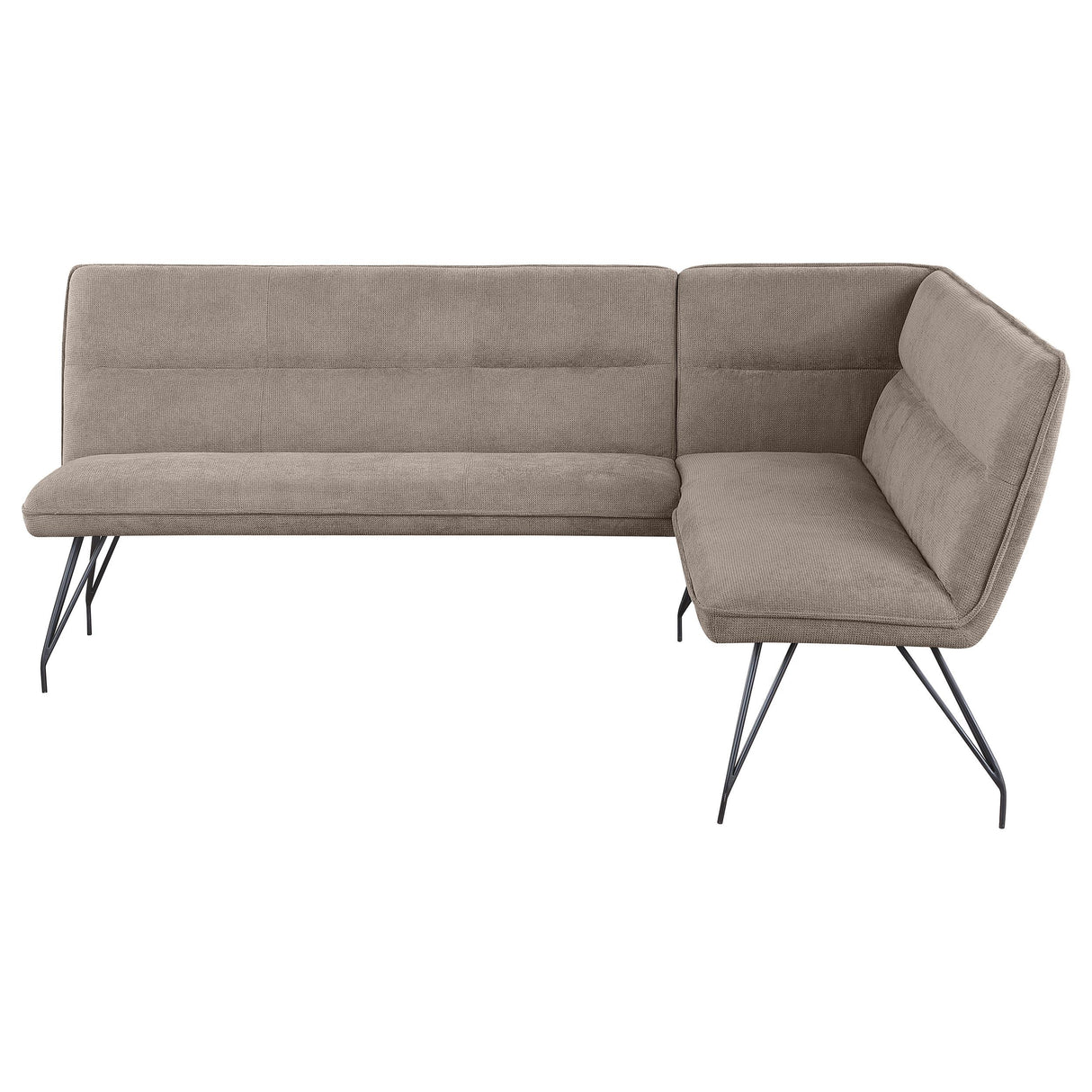 Dodson Taupe Fabric Upholstered L-Shaped Nook Dining Bench from Coaster - Luna Furniture