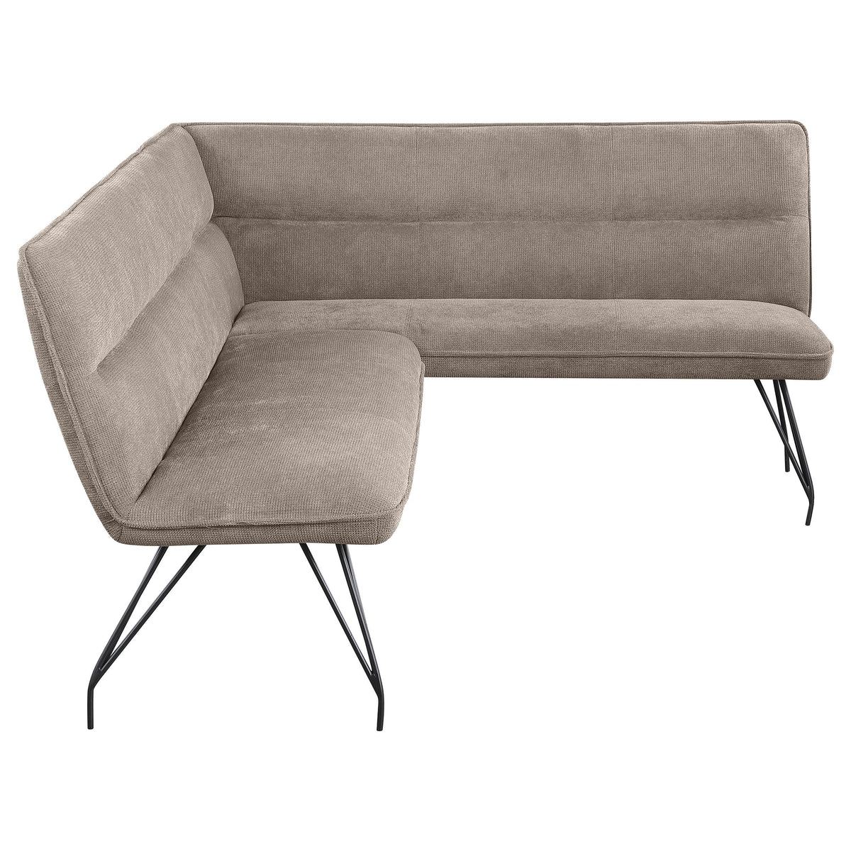 Dodson Taupe Fabric Upholstered L-Shaped Nook Dining Bench from Coaster - Luna Furniture