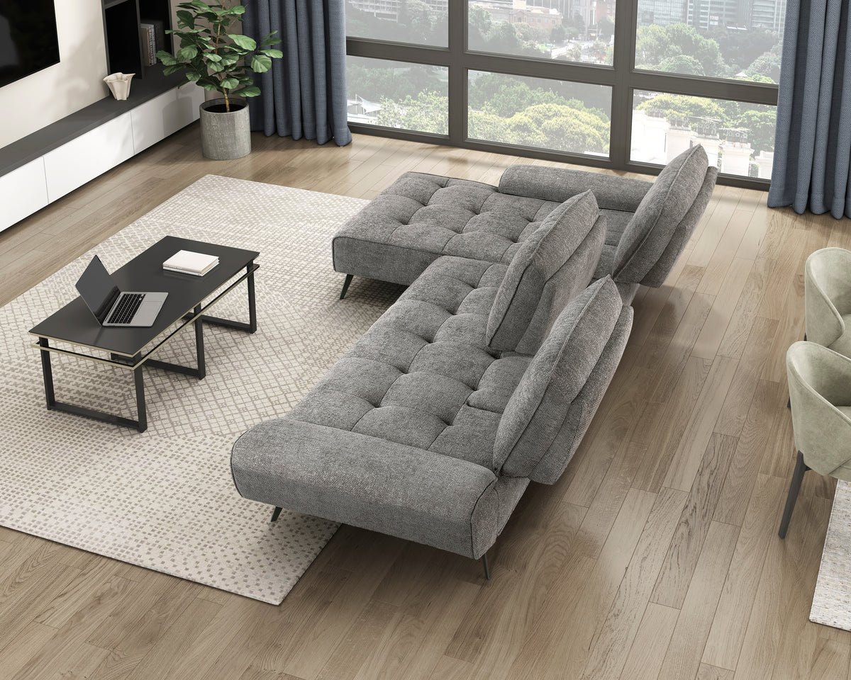 Dominic Dove Gray 2-Piece Sectional with Left Chaise from Homelegance - Luna Furniture