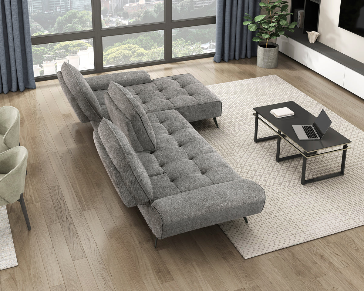 Dominic Dove Gray 2-Piece Sectional with Right Chaise from Homelegance - Luna Furniture