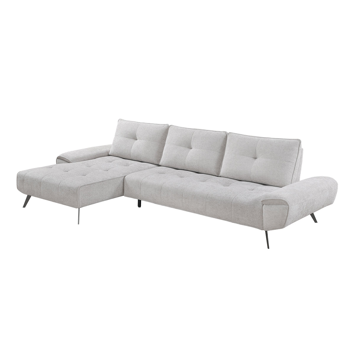 Dominic Light Gray 2-Piece Sectional with Left Chaise from Homelegance - Luna Furniture