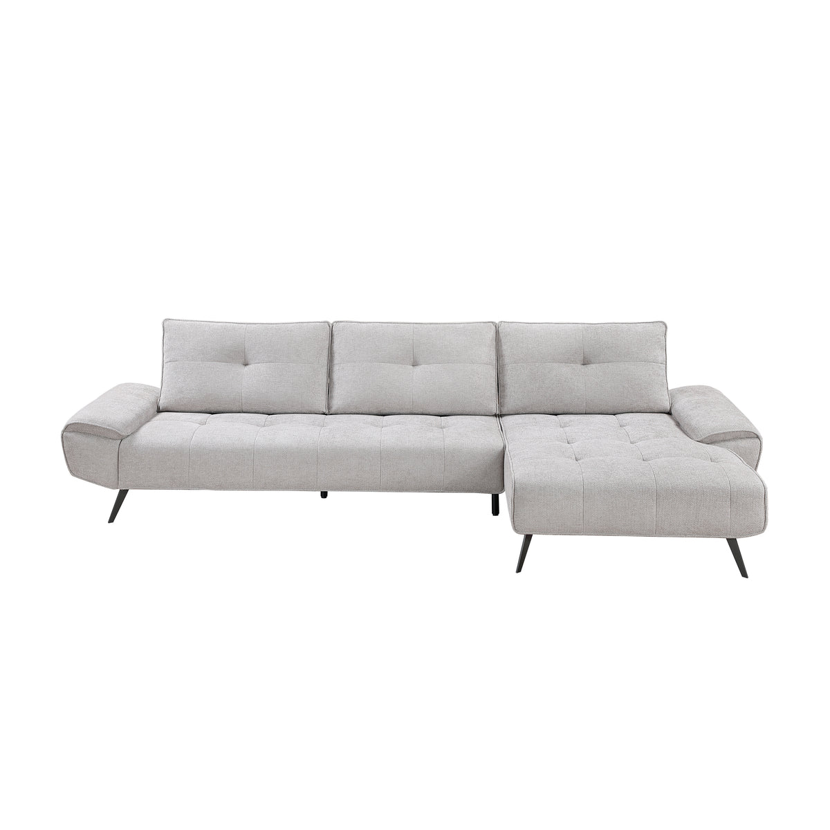 Dominic Light Gray 2-Piece Sectional with Right Chaise from Homelegance - Luna Furniture