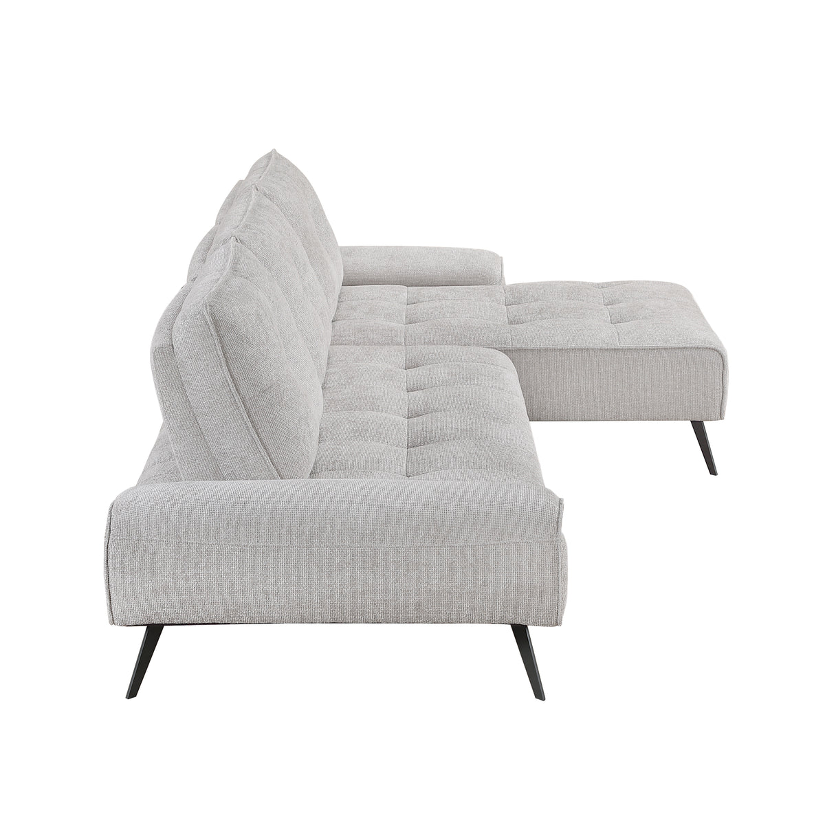 Dominic Light Gray 2-Piece Sectional with Right Chaise from Homelegance - Luna Furniture