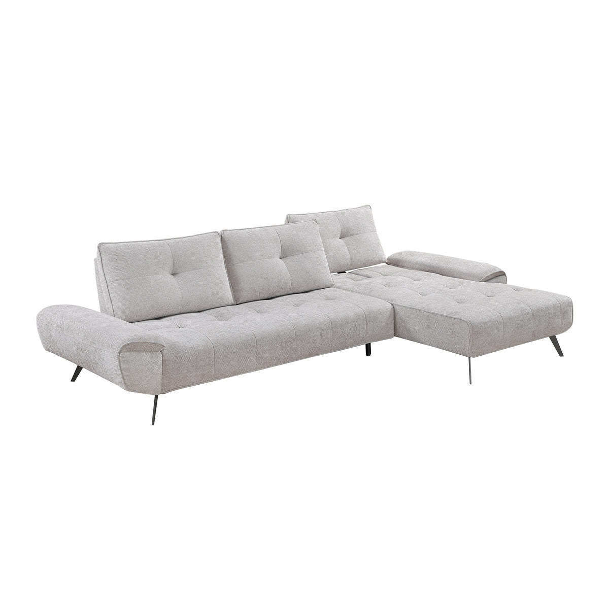 Dominic Light Gray 2-Piece Sectional with Right Chaise from Homelegance - Luna Furniture