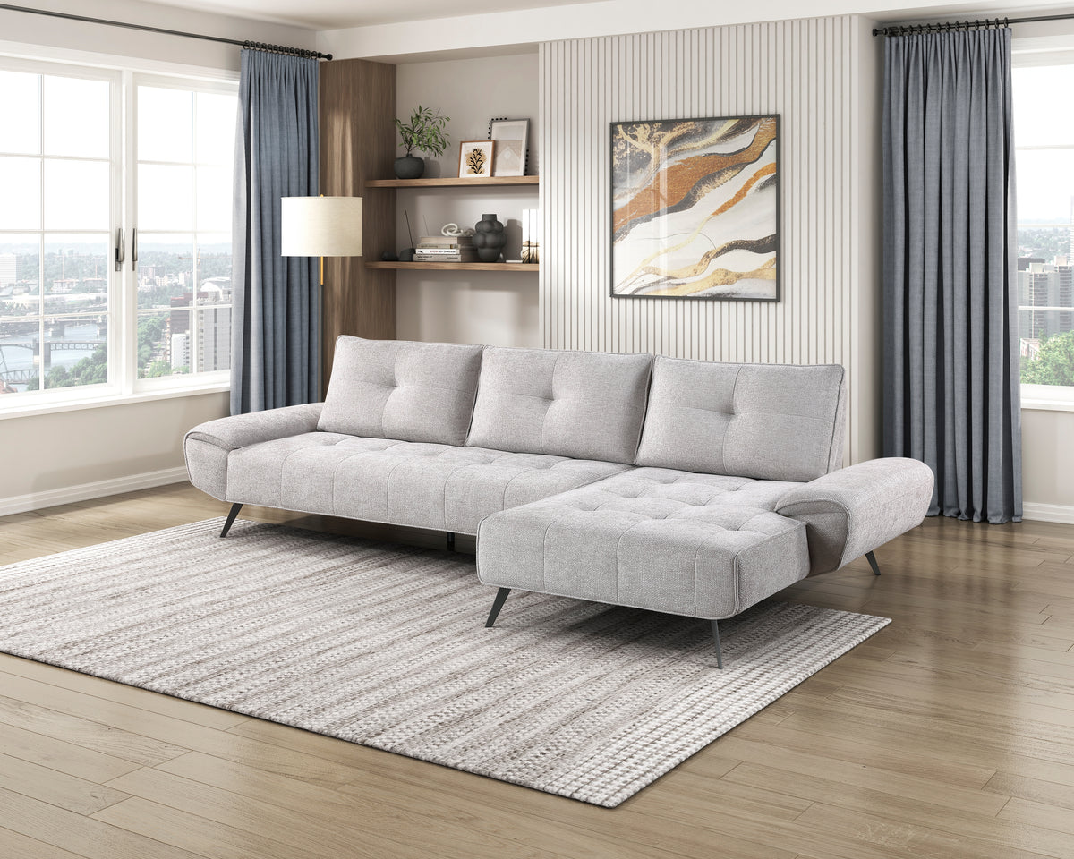 Dominic Light Gray 2-Piece Sectional with Right Chaise from Homelegance - Luna Furniture