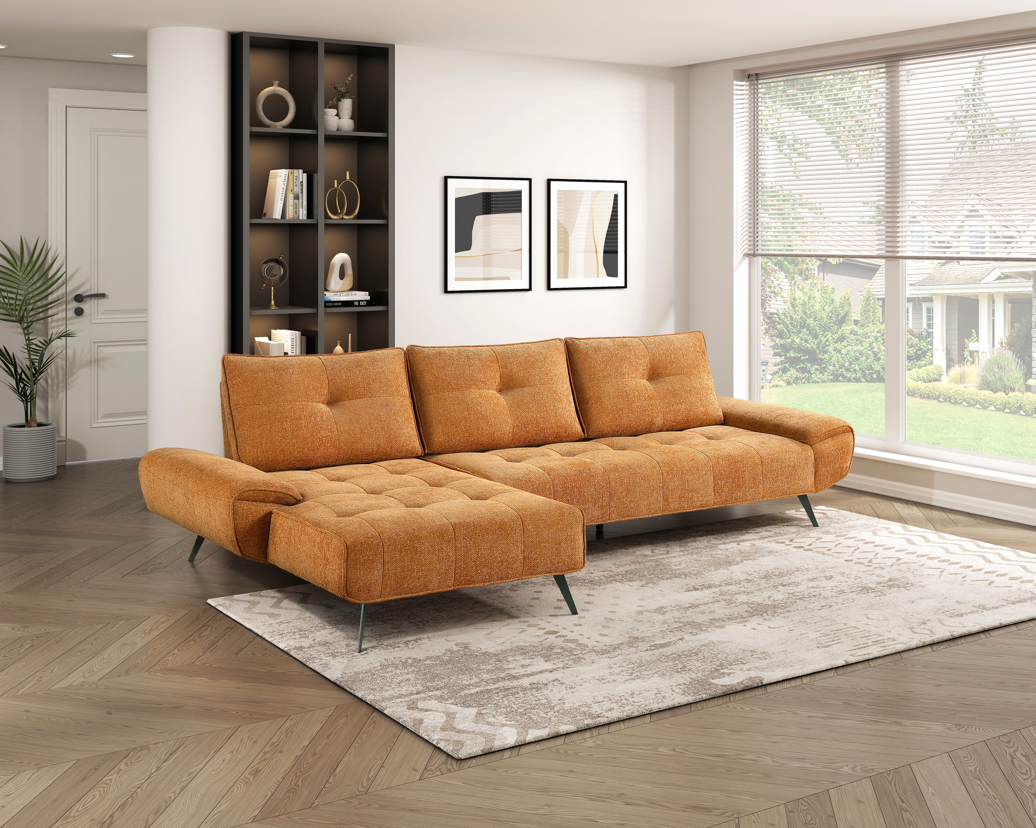 ウニコソファ Dominic-Orange-2-Piece-