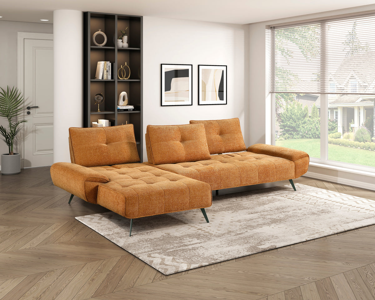 Dominic Orange 2-Piece Sectional with Left Chaise from Homelegance - Luna Furniture