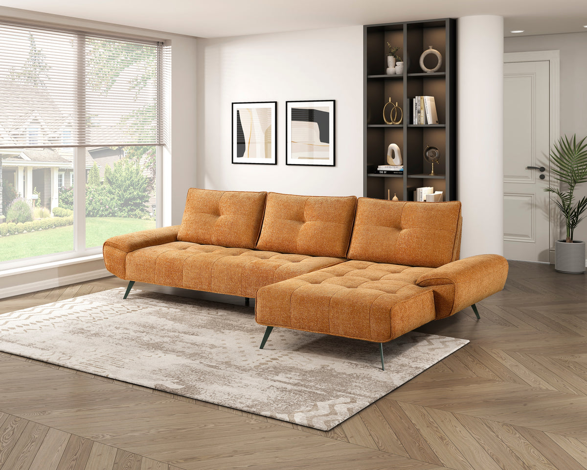 Dominic Orange 2-Piece Sectional with Right Chaise from Homelegance - Luna Furniture
