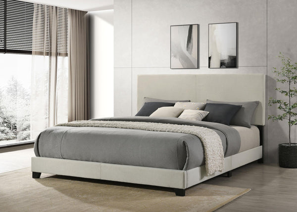 Dorian Cream Upholstered Eastern King Panel Bed