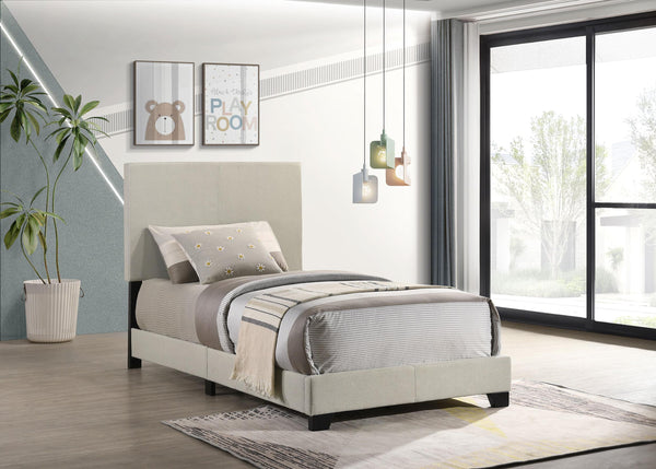 Dorian Cream Upholstered Twin Panel Bed