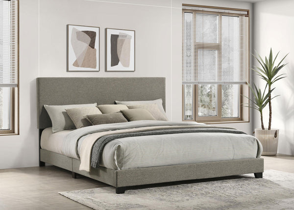 Dorian Taupe Upholstered California King Panel Bed