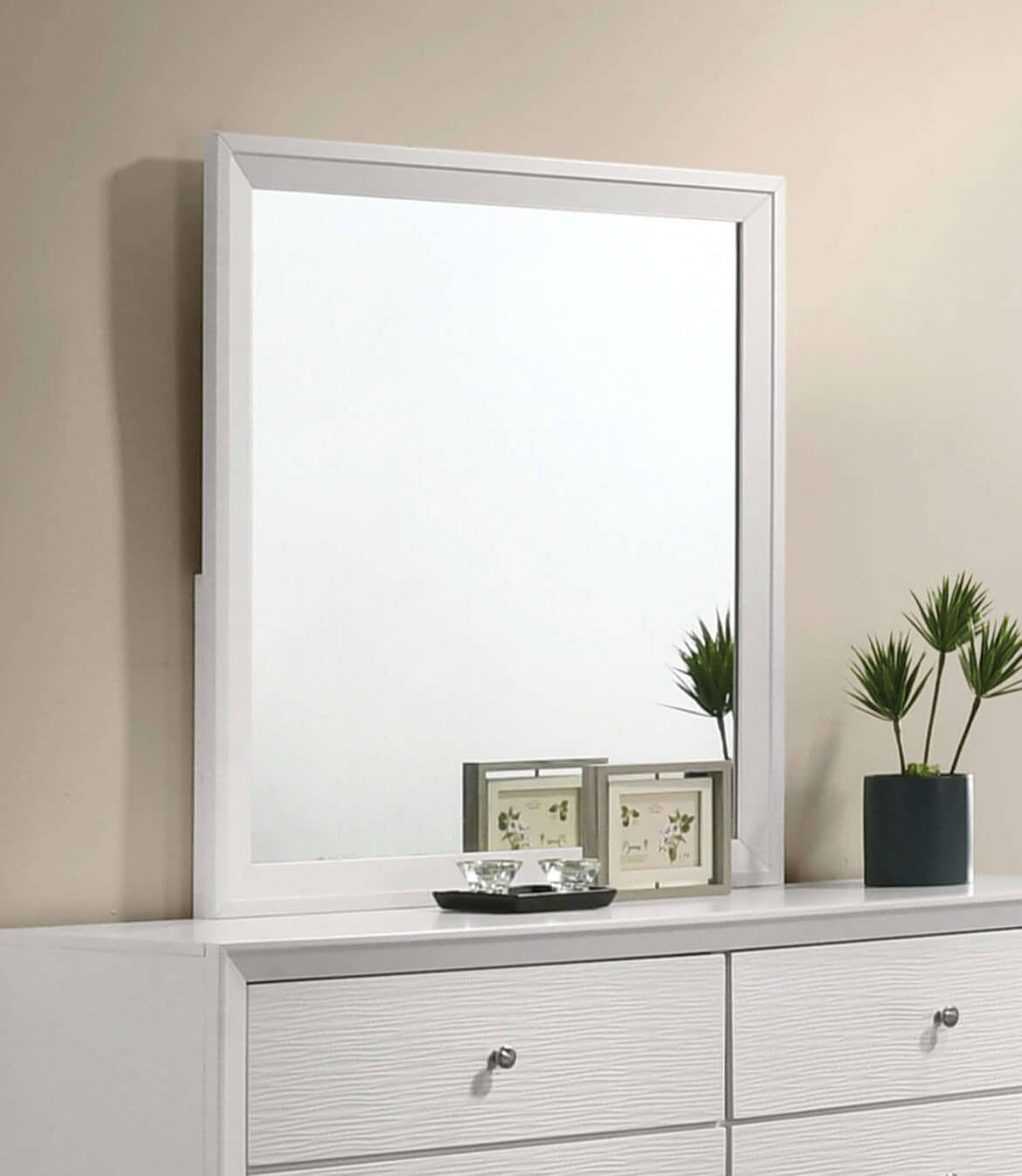 Dortmund White Mirror (Mirror Only) from Furniture of America - Luna Furniture